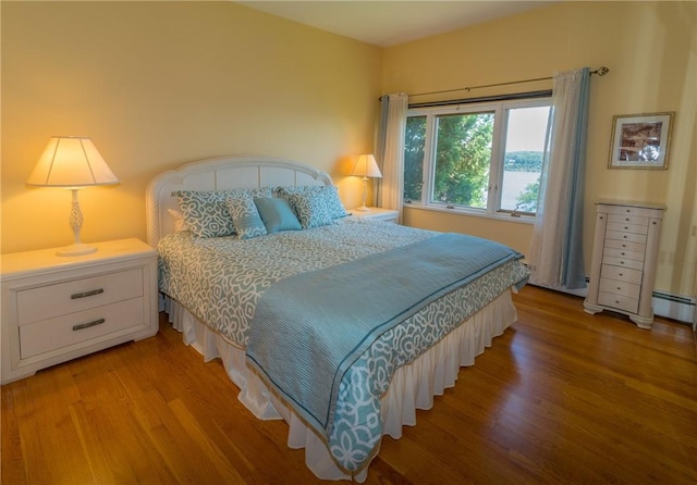 bedroom with light wood-type flooring