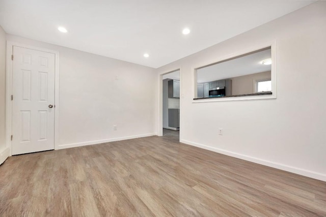 empty room featuring light hardwood / wood-style flooring