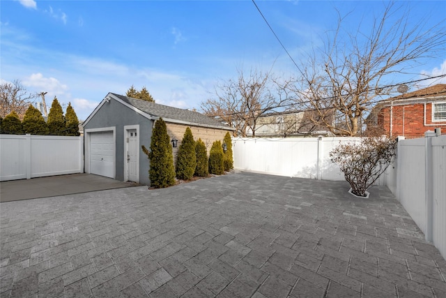 view of garage