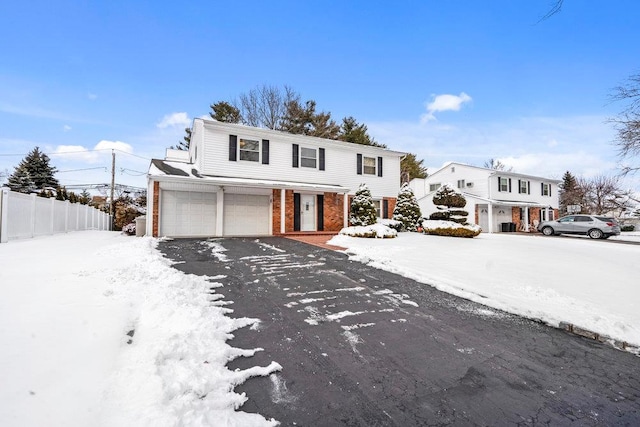 view of front property with a garage