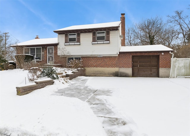 tri-level home with a garage