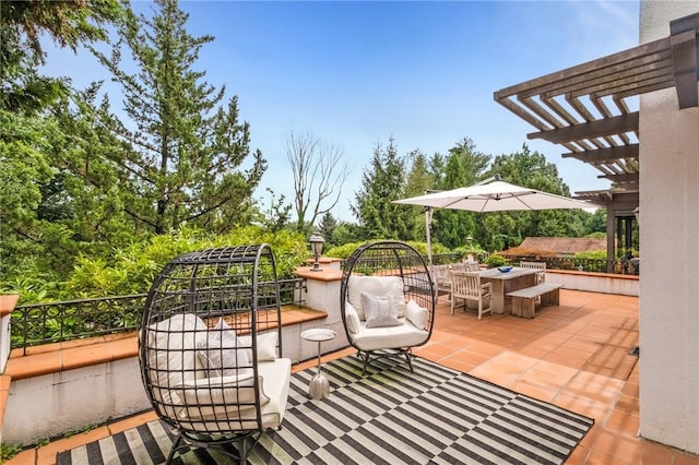 view of patio / terrace with a pergola