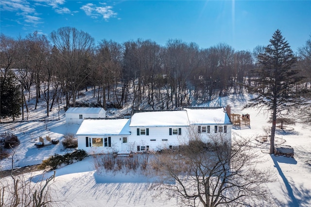 view of snowy aerial view