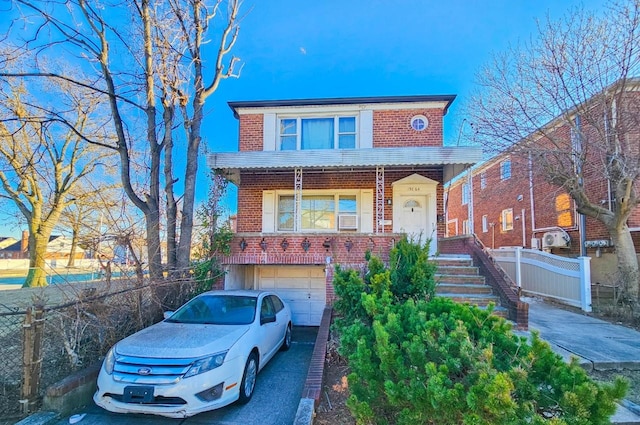 view of property featuring a garage