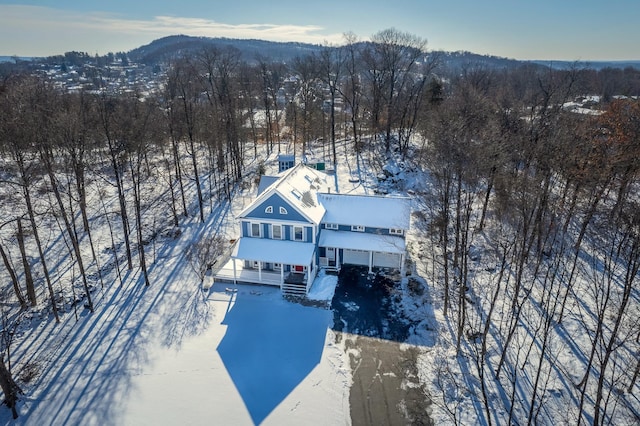 view of snowy aerial view