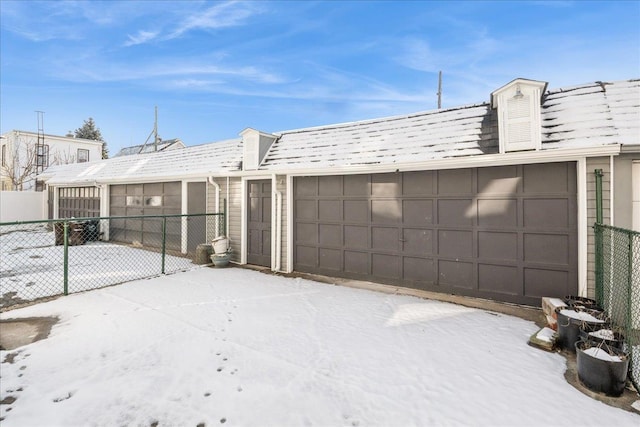 exterior space featuring a garage