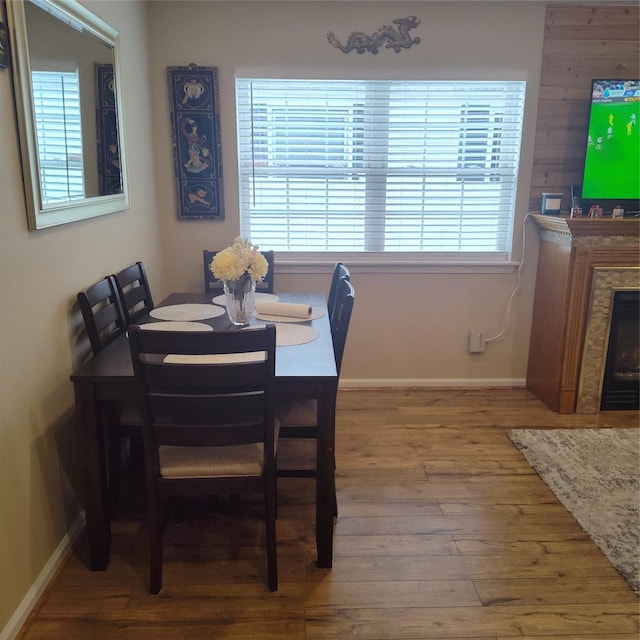 dining area featuring hardwood / wood-style floors