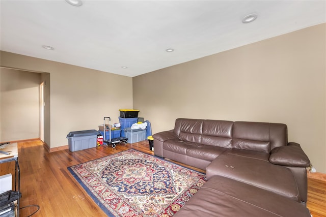 83-15 98th St Unit 6B, Woodhaven, NY 11421 - living room with wood finished floors, baseboards, and recessed lighting