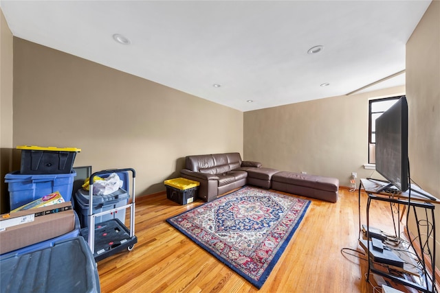 83-15 98th St Unit 6B, Woodhaven, NY 11421 - living room featuring wood finished floors and baseboards