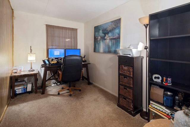 view of carpeted office space