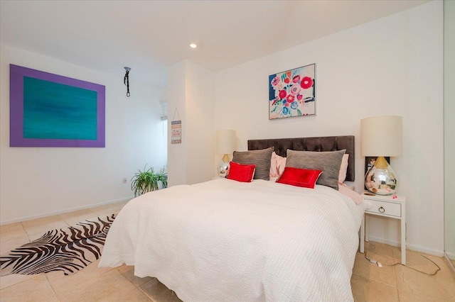 view of tiled bedroom