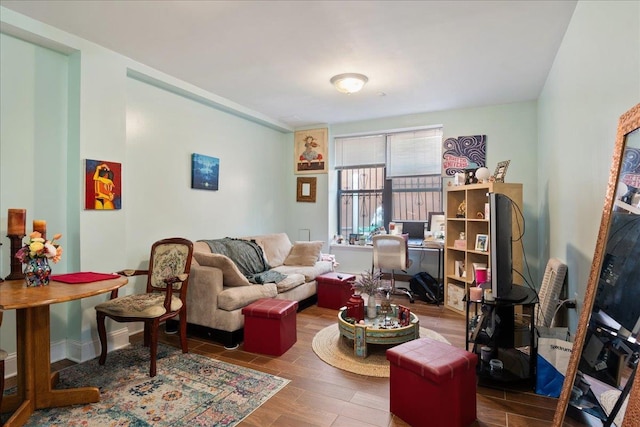 living room featuring hardwood / wood-style floors