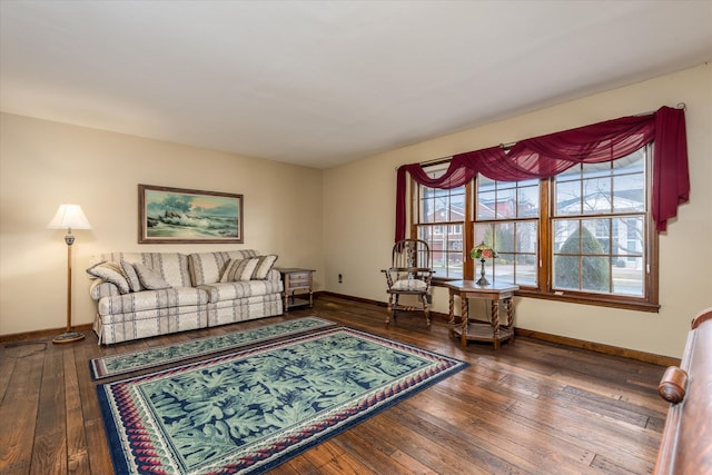 living room featuring hardwood / wood-style floors