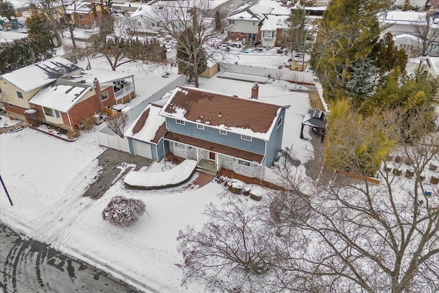 view of snowy aerial view