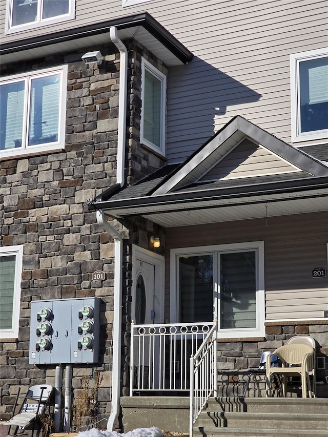 exterior space featuring covered porch