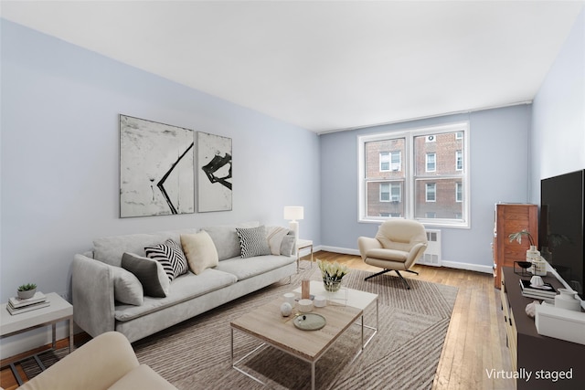 living room featuring hardwood / wood-style floors