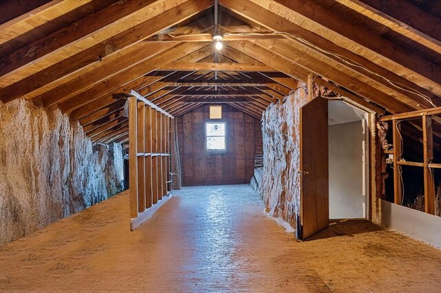 view of unfinished attic