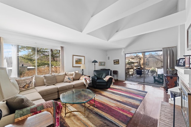 living room featuring hardwood / wood-style flooring