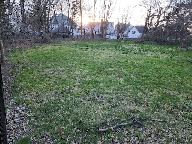 view of yard at dusk