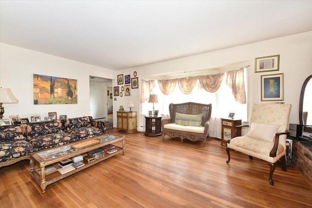 living room featuring hardwood / wood-style flooring