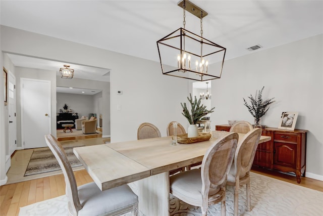 dining area featuring light hardwood / wood-style floors