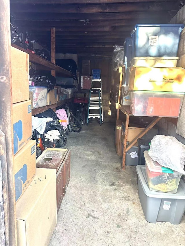 view of storage area