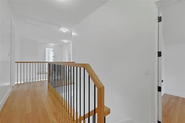 corridor featuring light wood-type flooring