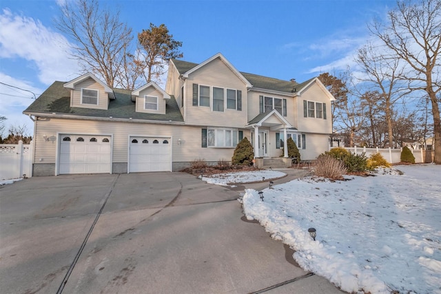 front of property featuring a garage