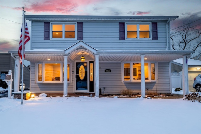 view of property with covered porch