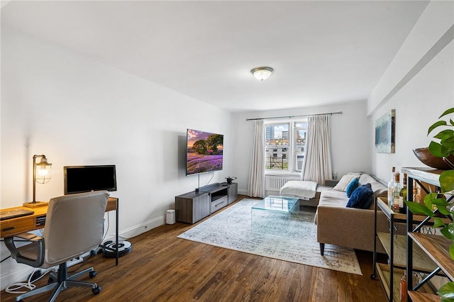 living room featuring hardwood / wood-style flooring