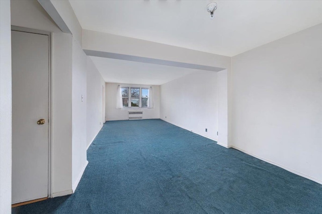 interior space with dark carpet