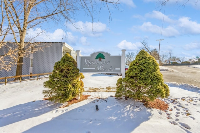 view of community sign