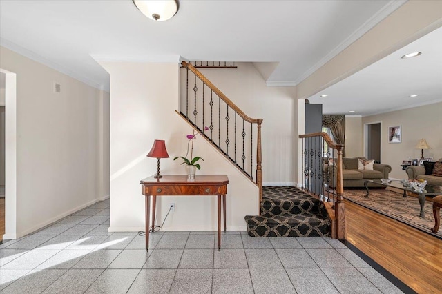 entryway with ornamental molding