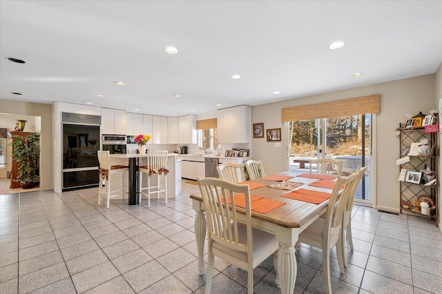 dining area featuring sink