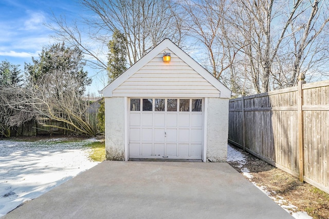 view of garage