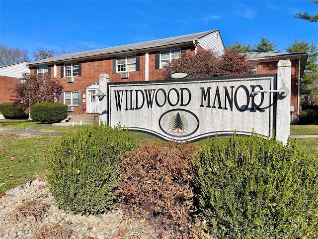 view of community sign