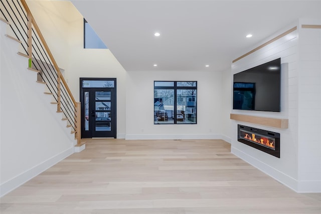 foyer entrance featuring light hardwood / wood-style floors