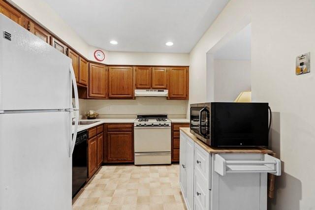 kitchen with black appliances