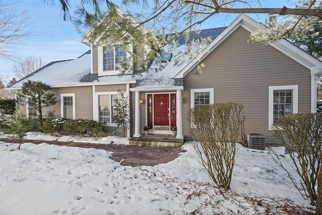 view of front of property with central AC