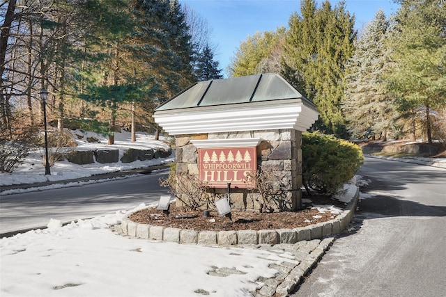 view of community sign