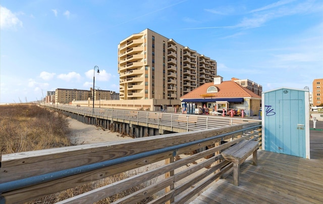 view of dock area