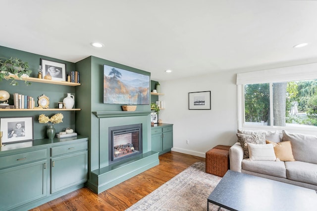 living room featuring hardwood / wood-style floors