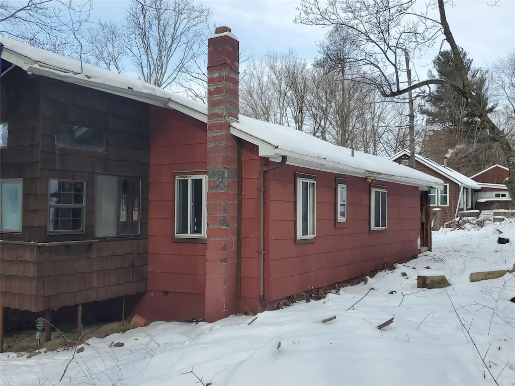 view of snowy exterior