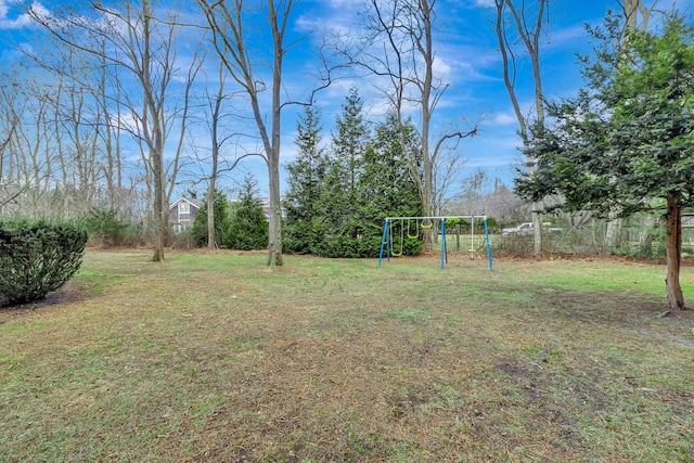 view of yard featuring a playground