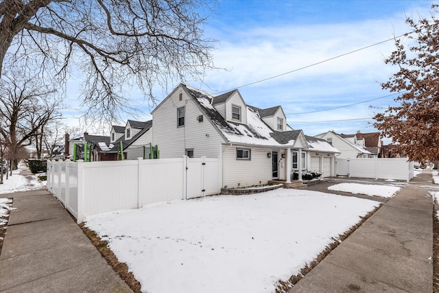 view of snow covered exterior