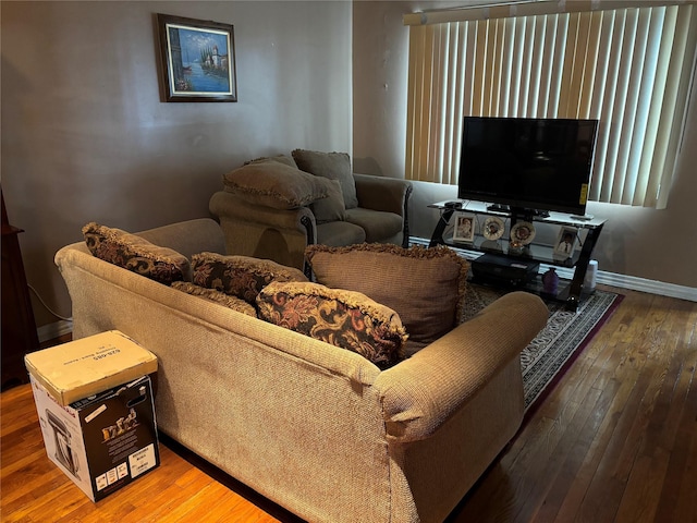 living room featuring hardwood / wood-style flooring