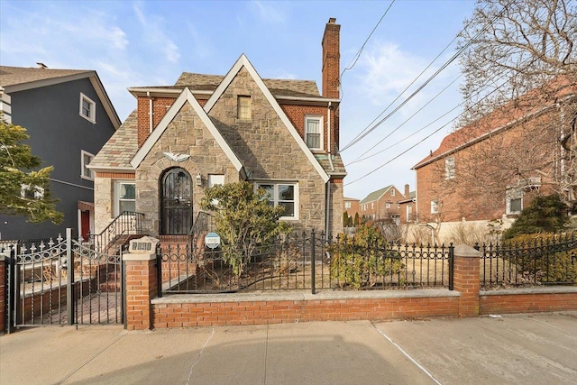 view of tudor home