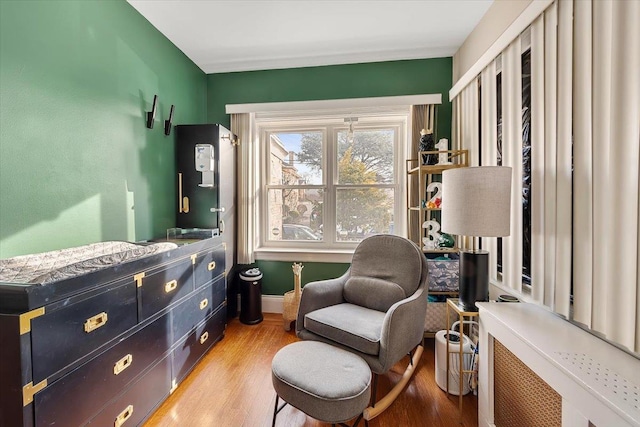 sitting room featuring wood-type flooring