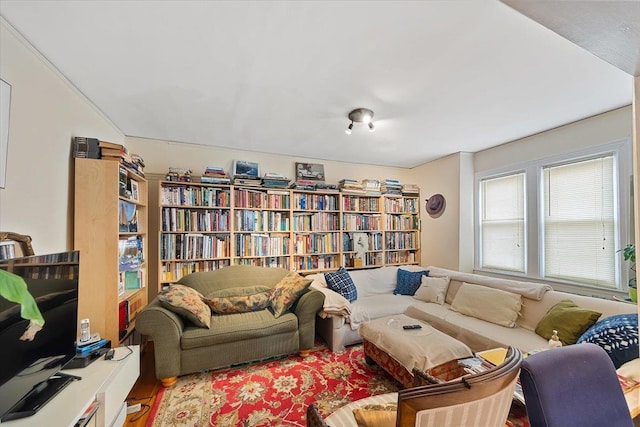 sitting room featuring hardwood / wood-style floors