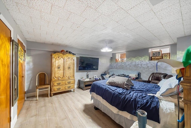 bedroom featuring light hardwood / wood-style flooring